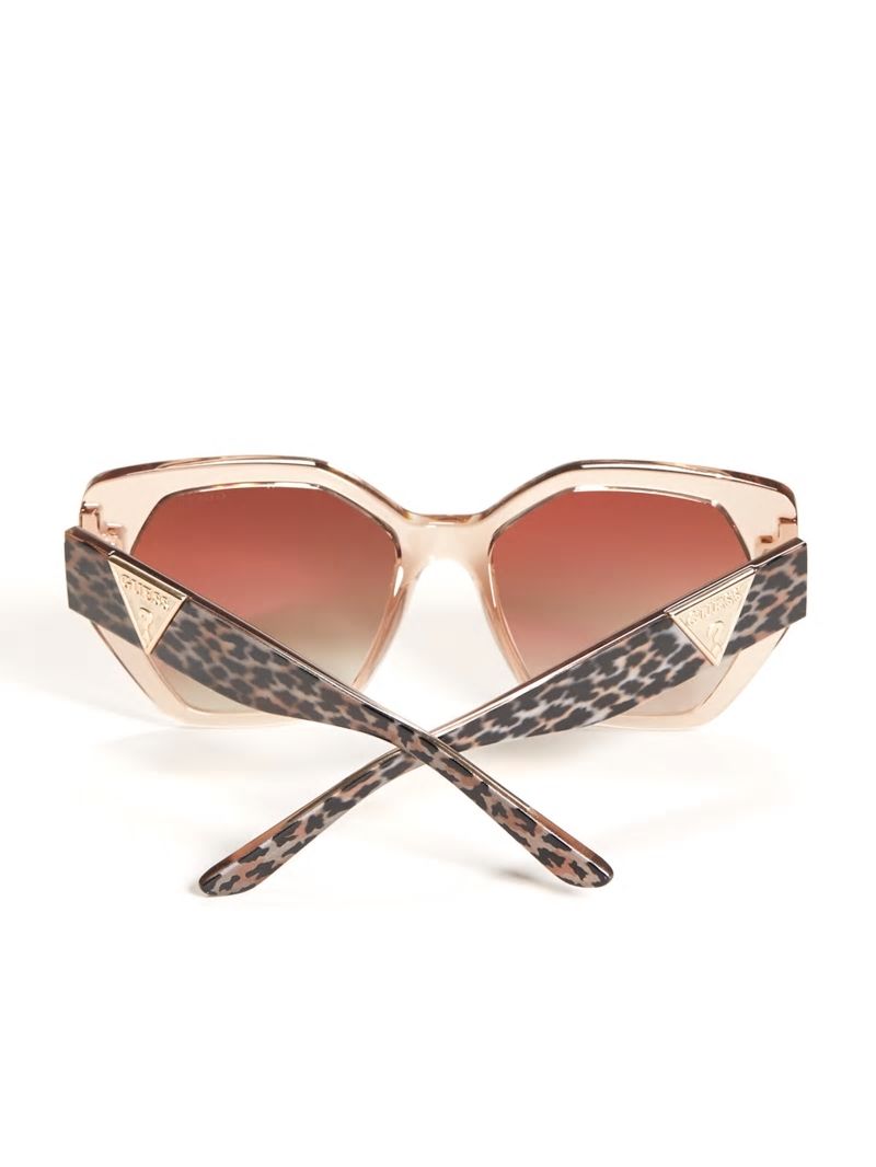 Guess Triangle Geometric Sunglasses - Nude