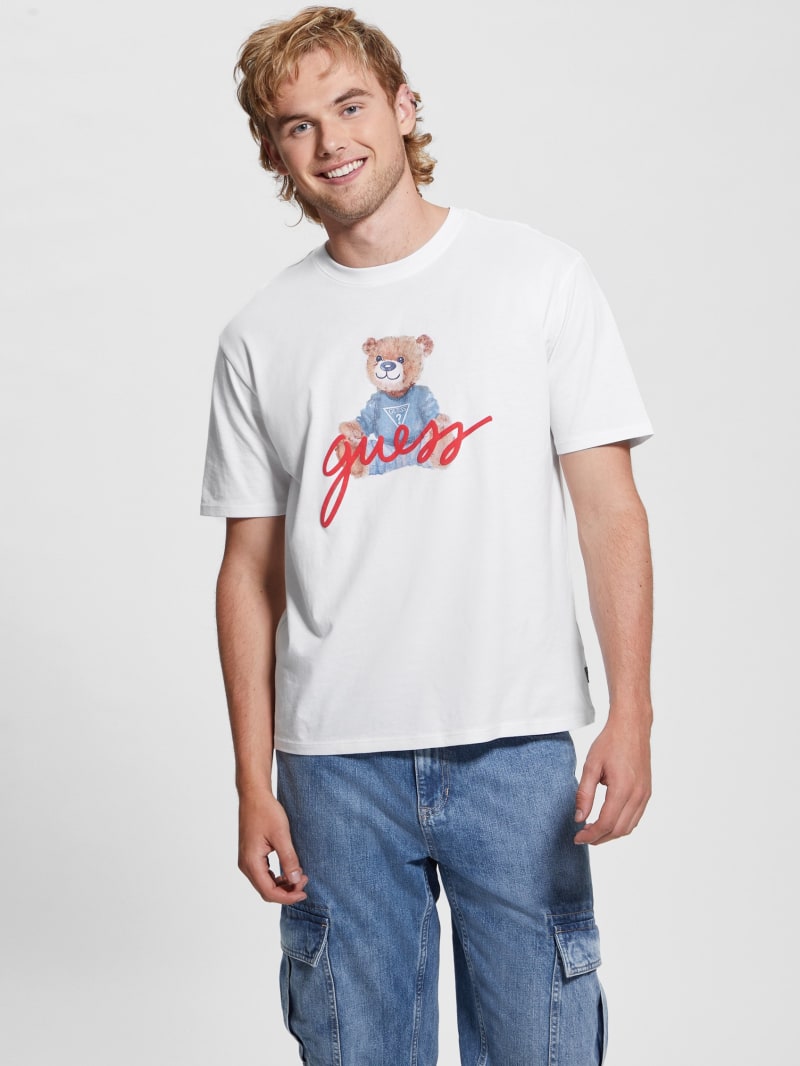 Guess Logo Bear Tee - Pure White