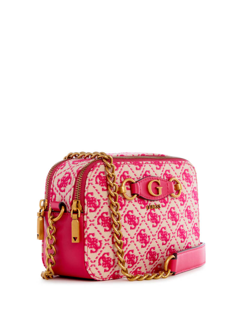 Guess Izzy Jacquard Logo Camera Bag - Pink