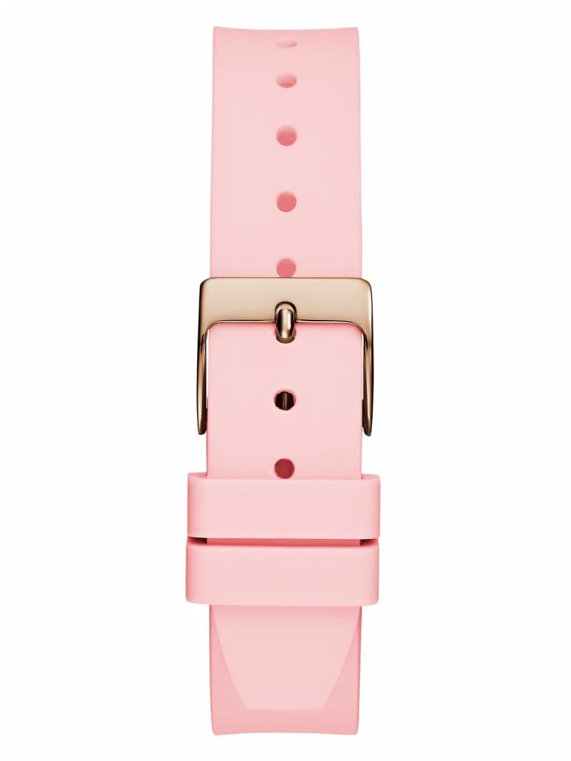 Guess Pink Analog Silicon Watch - Silver