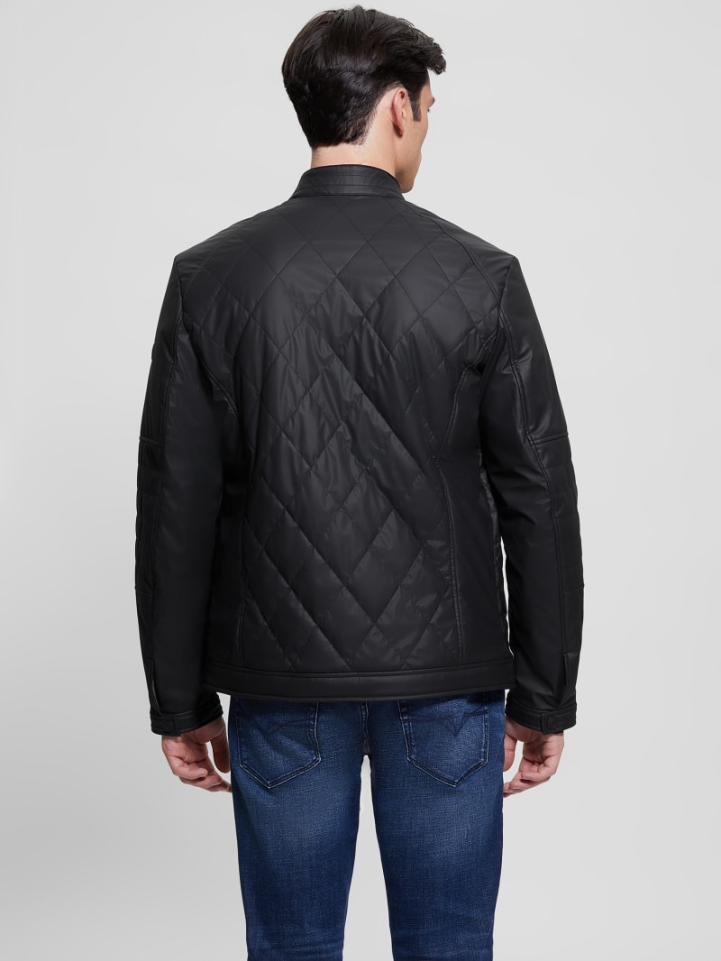 Guess Quilted Biker Jacket - Black