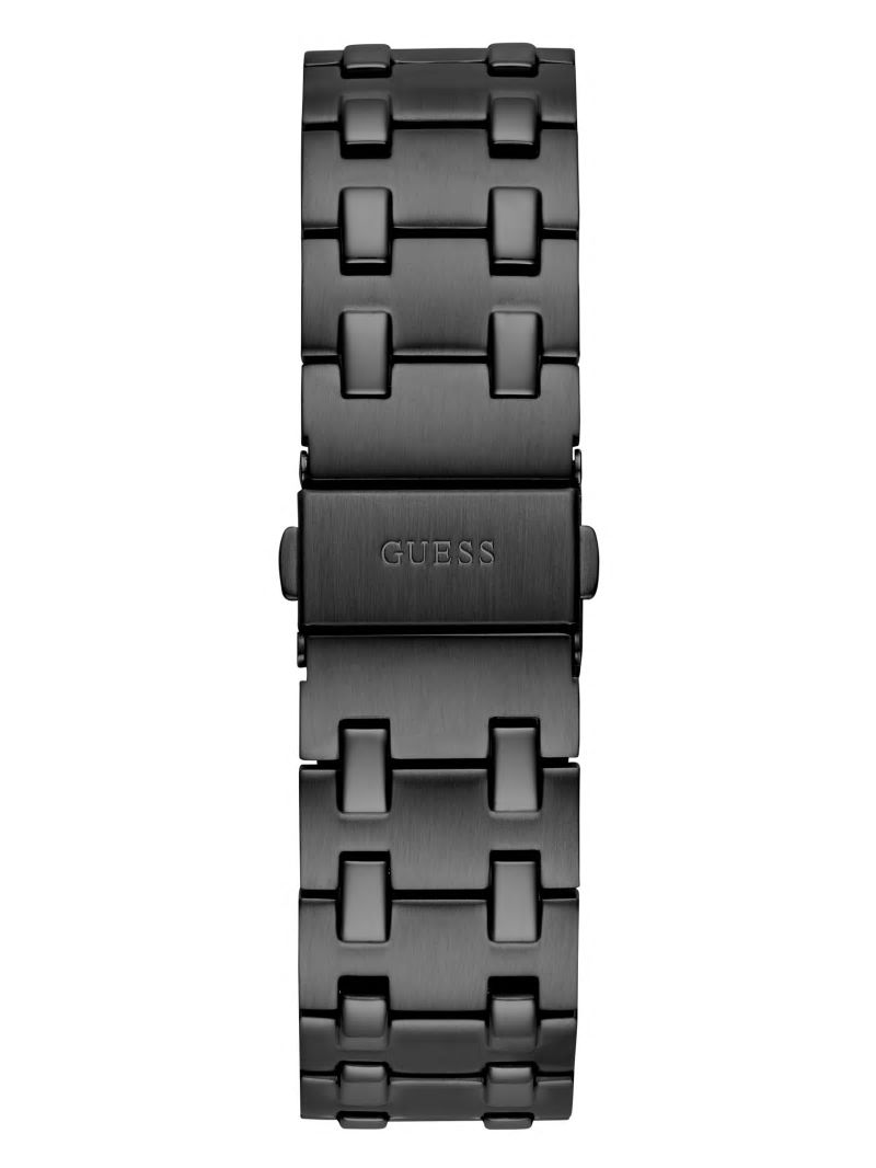 Guess Black Sunburst Analog Watch - Black Snakeskin