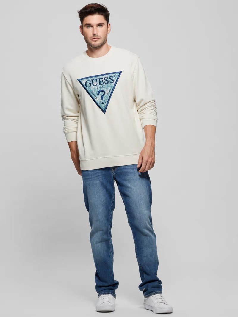 Guess Eco Triangle Crewneck Sweatshirt - Birch Bark