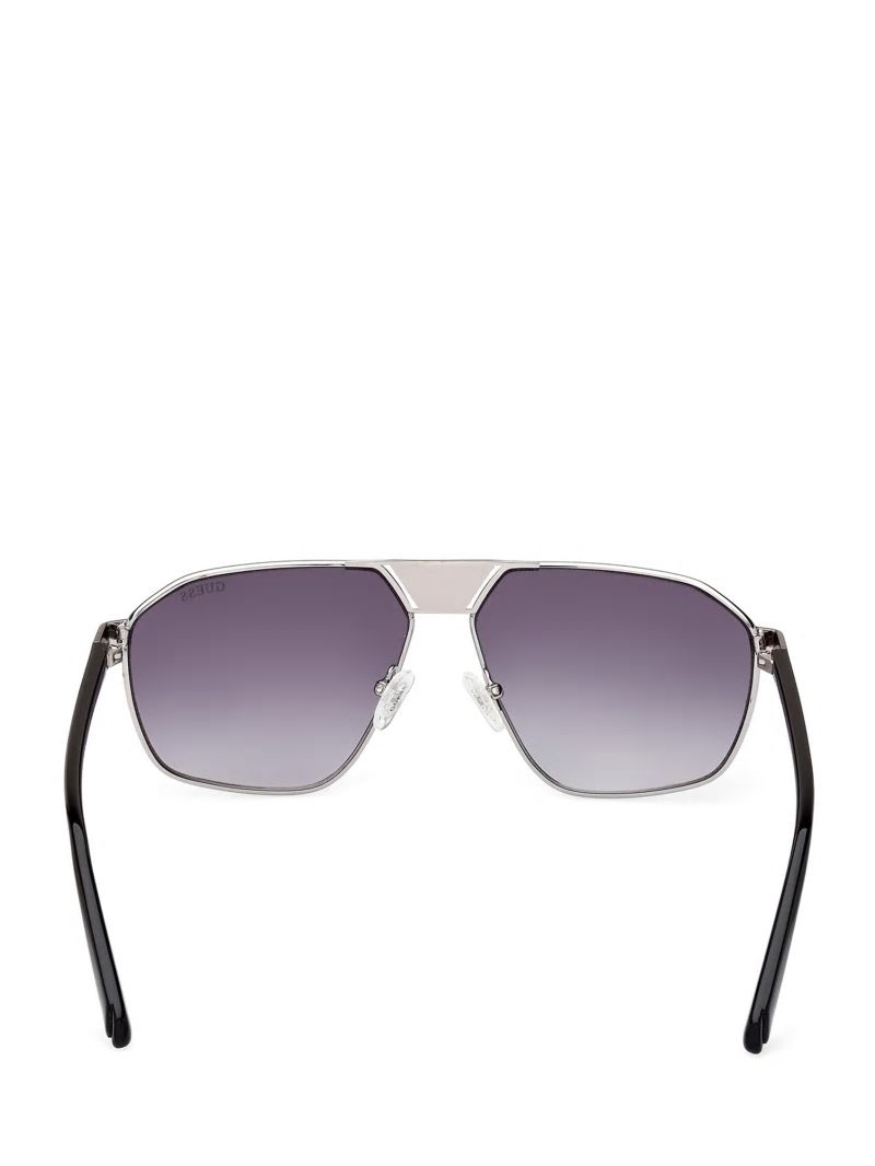 Guess Aviator G Cube Sunglasses - Silver