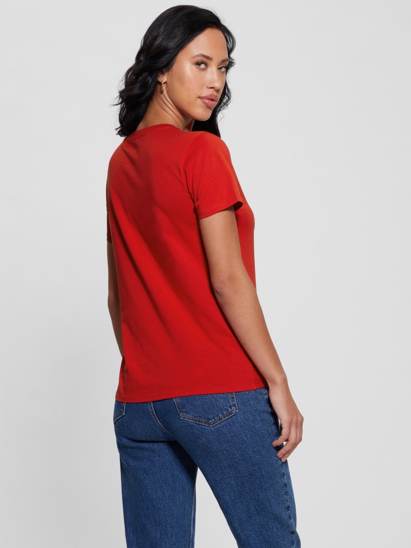 Guess Embellished Logo Tee - Delicious Red