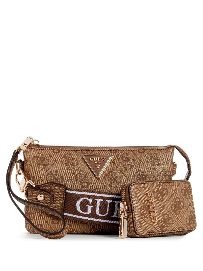 Guess Latona Quattro G Mini Crossbody - Latte Logo