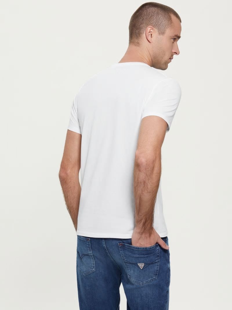 Guess Embroidered Logo Tee - Pure White