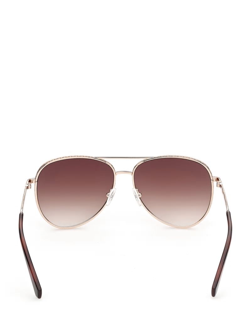 Guess Aviator Sunglasses - Gold W/Tort Arm