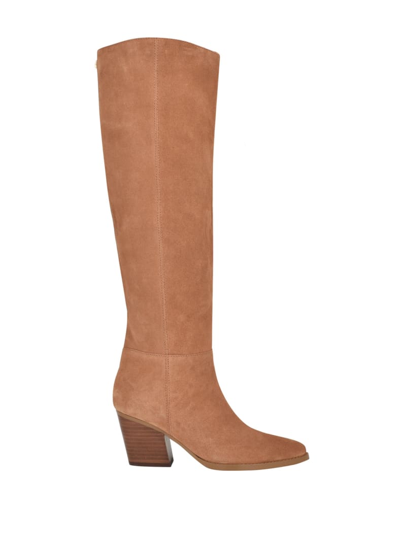 Guess Dolita Suede Knee-High Boots - Light Brown