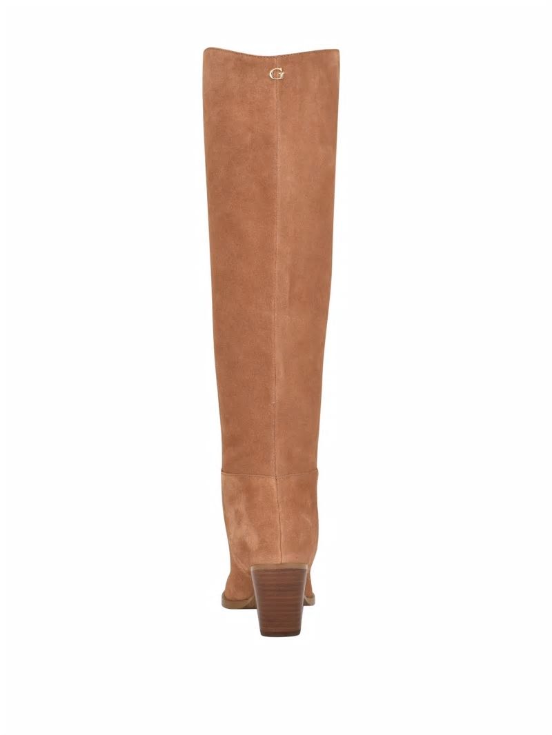 Guess Dolita Suede Knee-High Boots - Light Brown