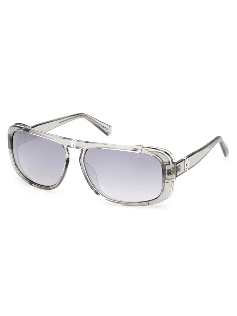 Guess Quincy Plastic Aviator Sunglasses - Grey