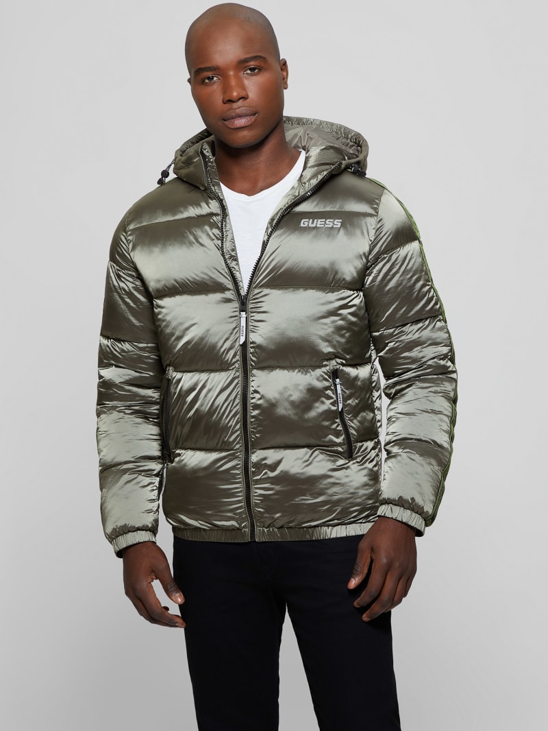 Guess Byrnie Padded Nylon Jacket - Mossy Green