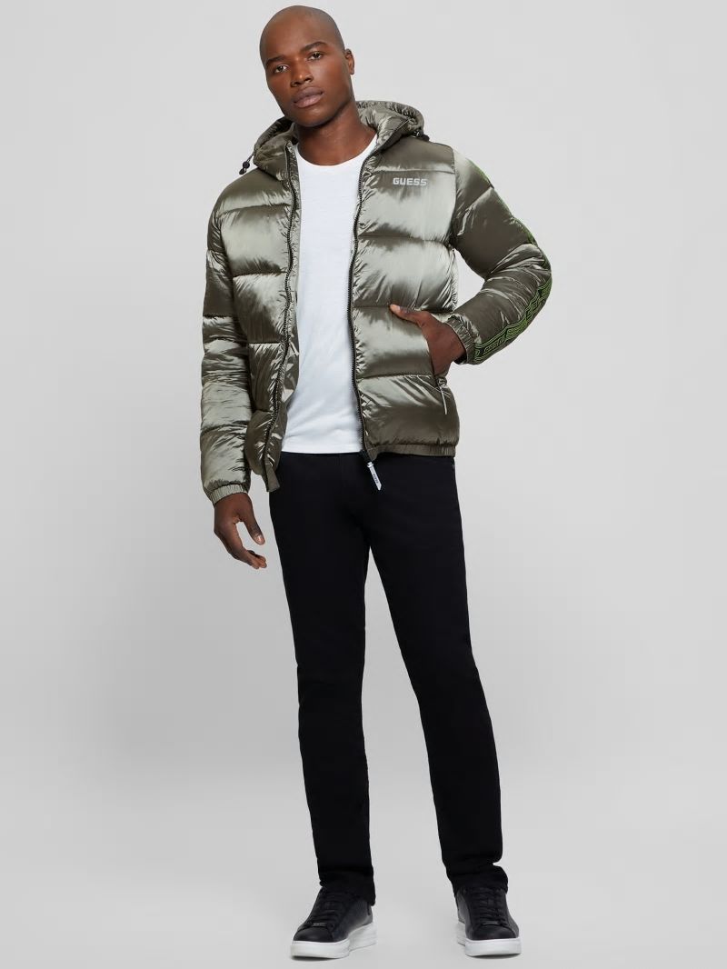 Guess Byrnie Padded Nylon Jacket - Mossy Green