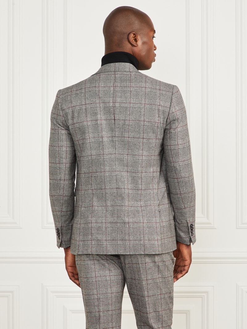 Guess Sean Notched Blazer - Black/White/Red Check