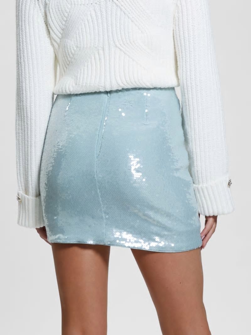 Guess Pelari Sequin Mini Skirt - Silk Gray Multi