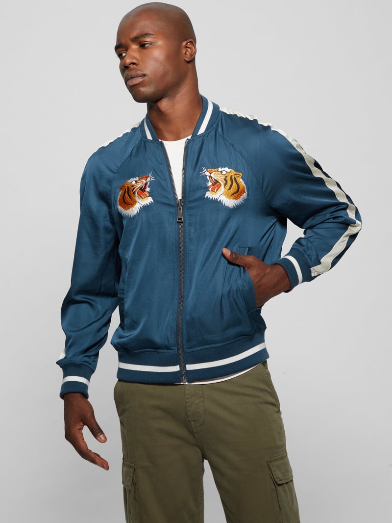 Guess Irvine Reversible Souvenir Jacket - South Coast Blue