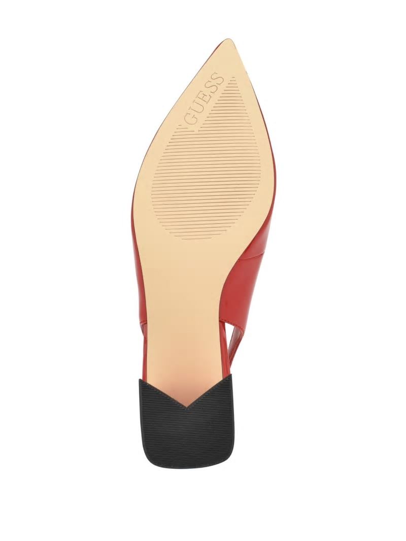 Guess Zanda Slingback Block Heels - Medium Red