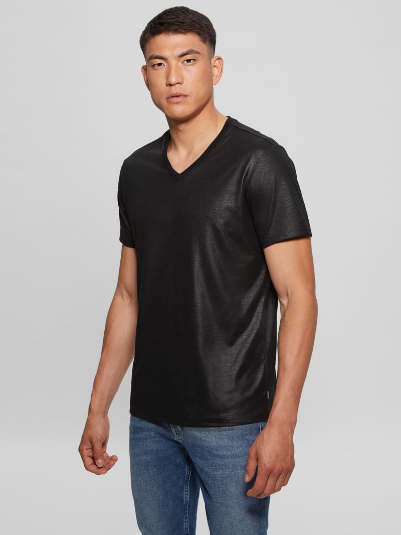 Guess Mason Yoke V-Neck Tee - Black