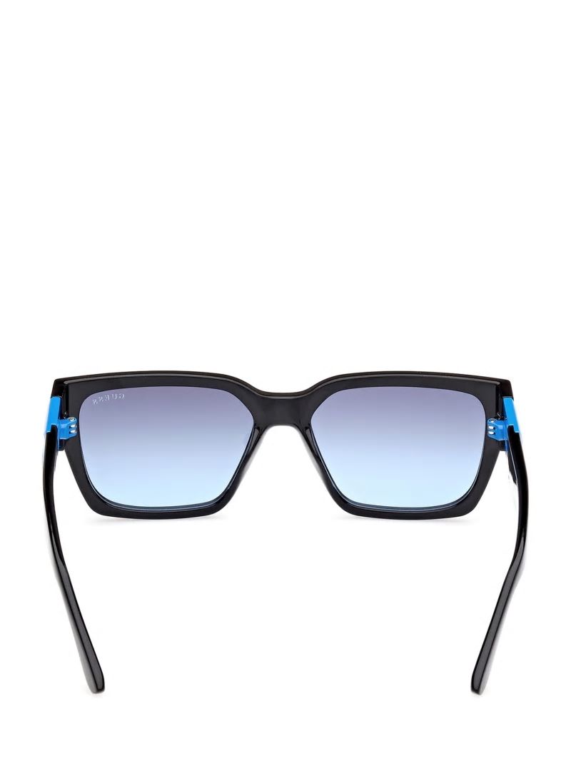 Guess Square Sunglasses and Fabric Chain Set - Blue/Other / Gradient Blu