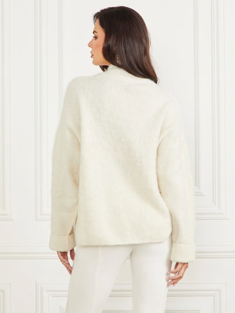 Guess Tanya Furry Sweater - Pale Pearl