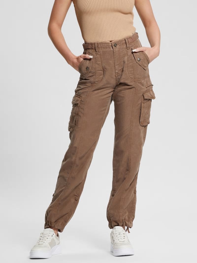 Guess Eco Nessi Cargo Pants - Silk Taupe Multi