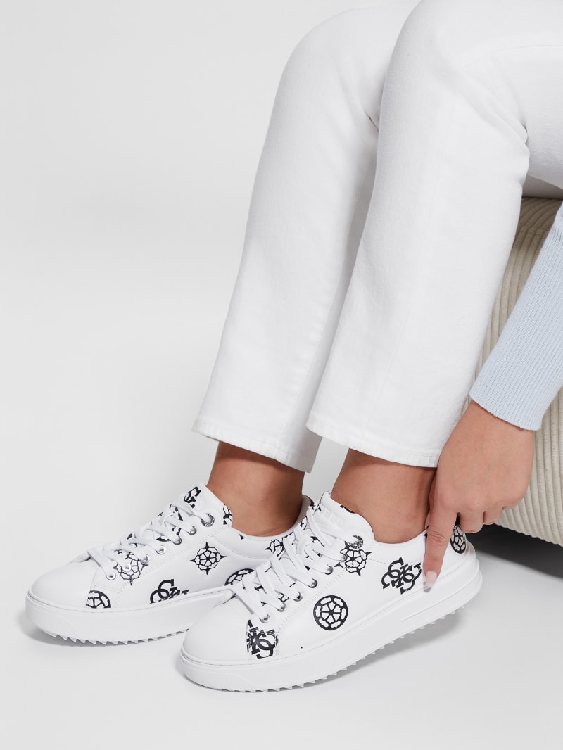 Guess Denesa Peony Low-Top Sneakers - White Logo