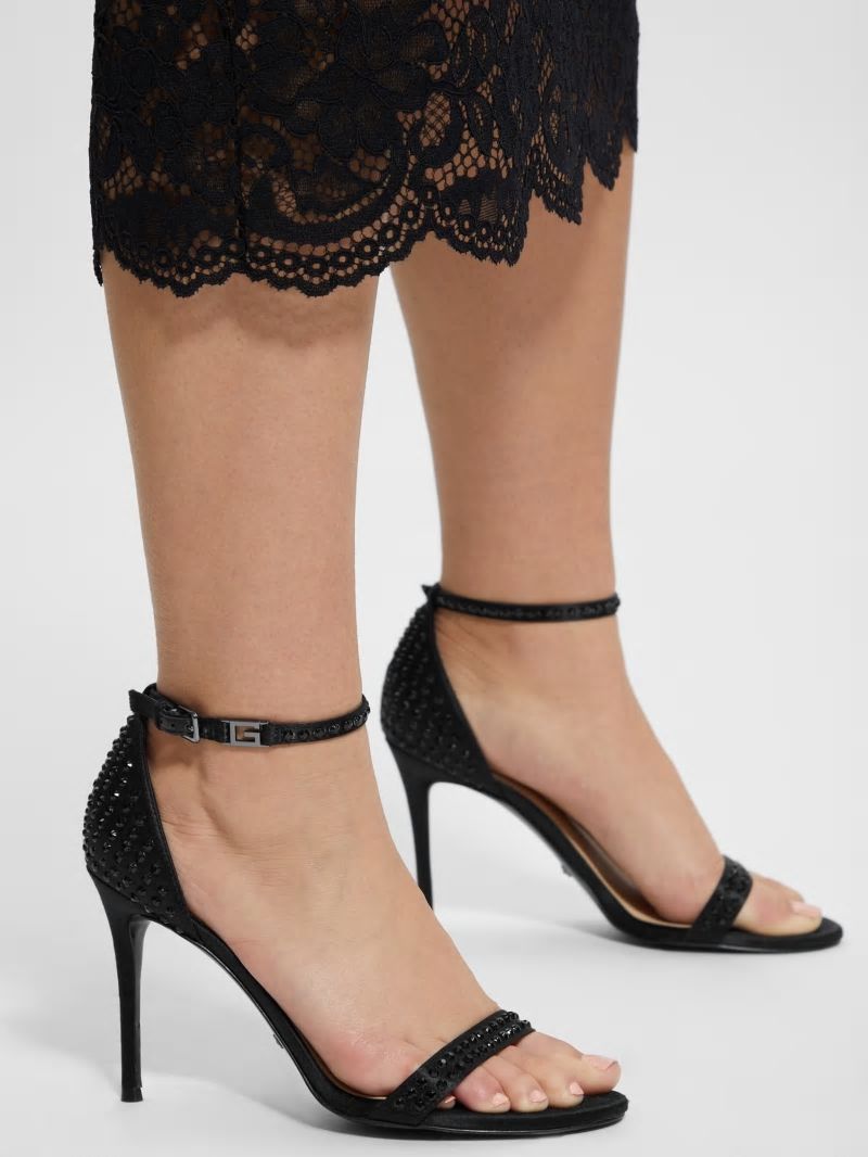 Guess Kabaile Rhinestone Heels - Black 001