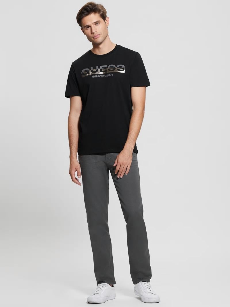 Guess Eco Metallic-Accented Tee - Black