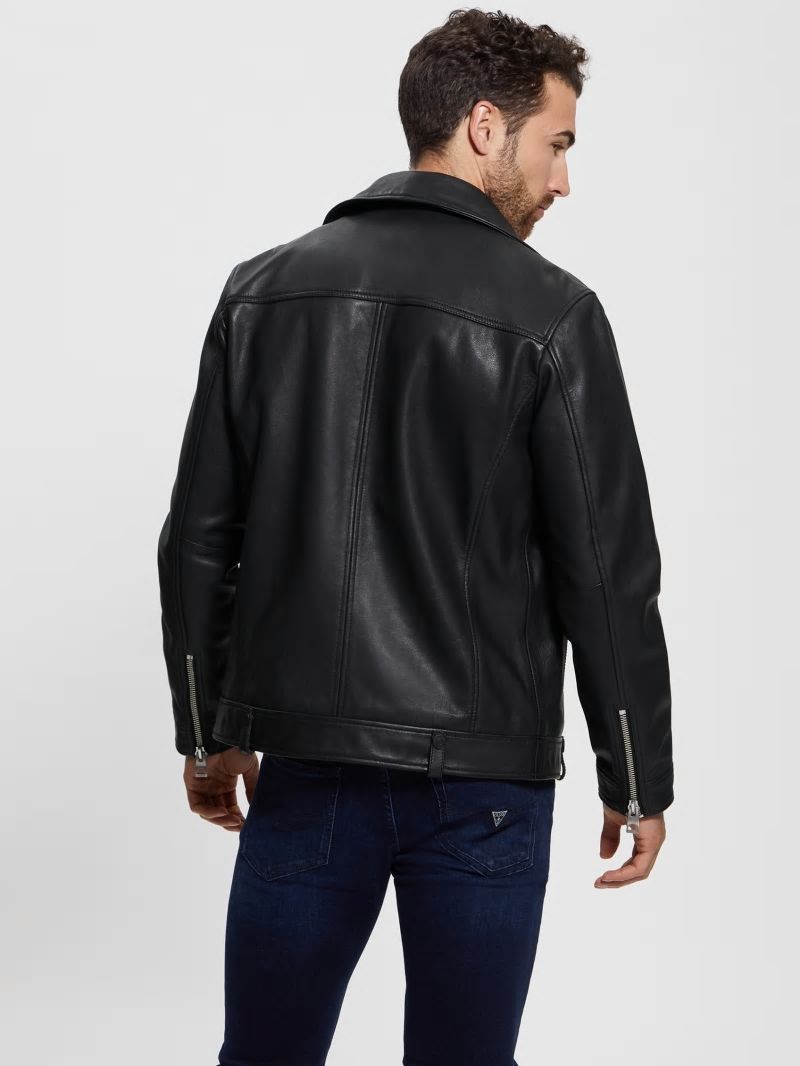 Guess Perfecto Leather Jacket - Black