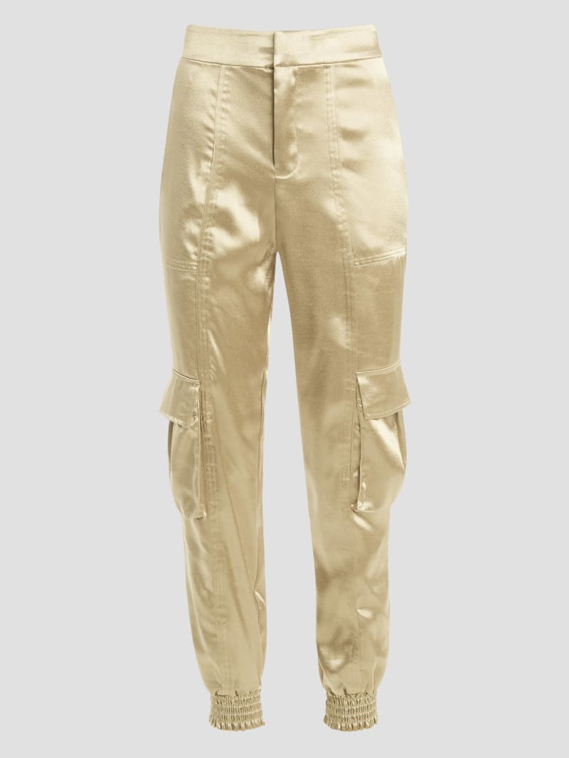 Guess Eco Soundwave Satin Cargo Pants - Cemento