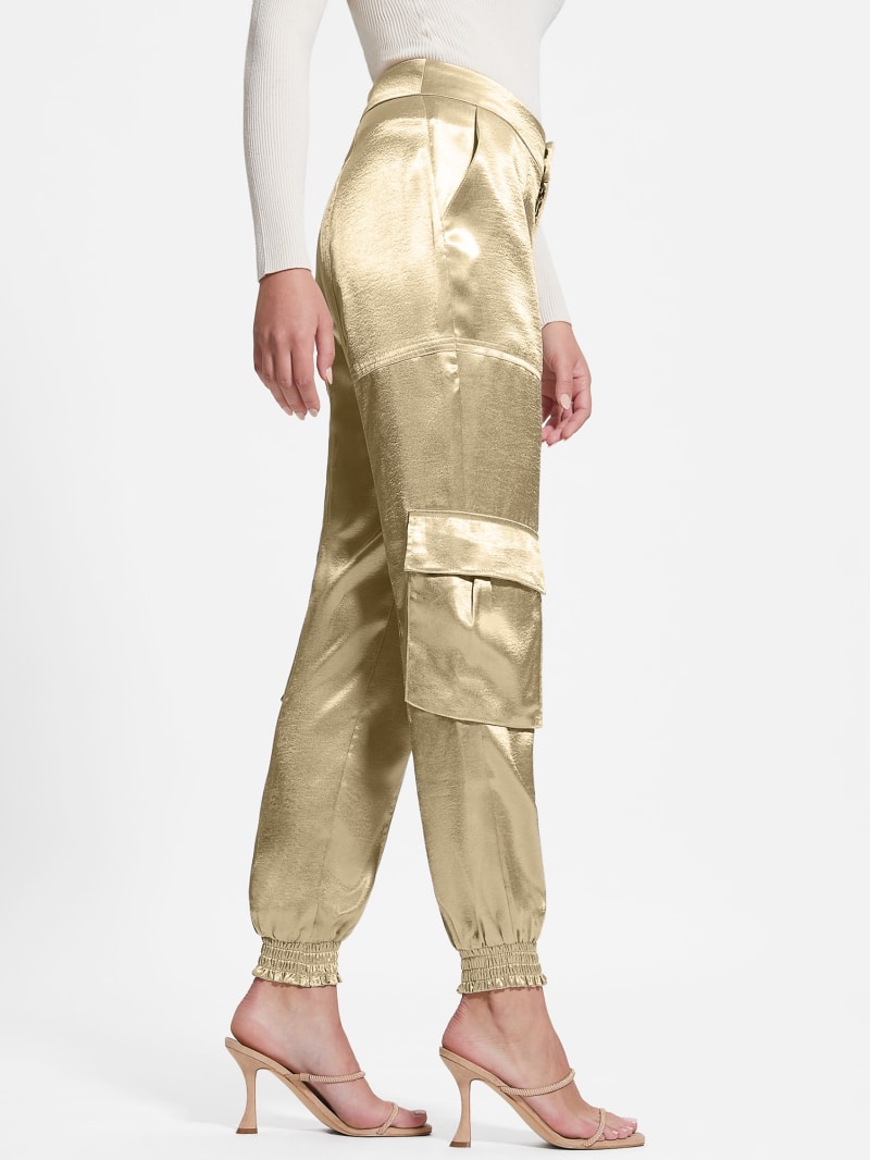 Guess Eco Soundwave Satin Cargo Pants - Cemento