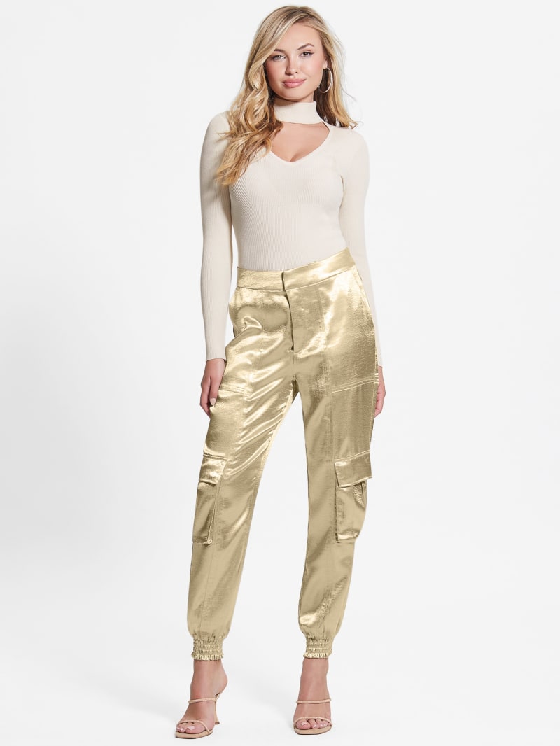 Guess Eco Soundwave Satin Cargo Pants - Cemento