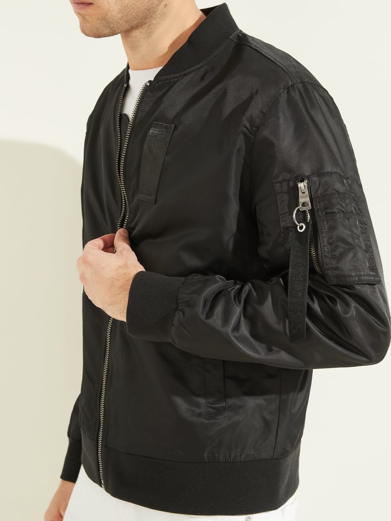 Guess Nylon Flight Jacket - Black