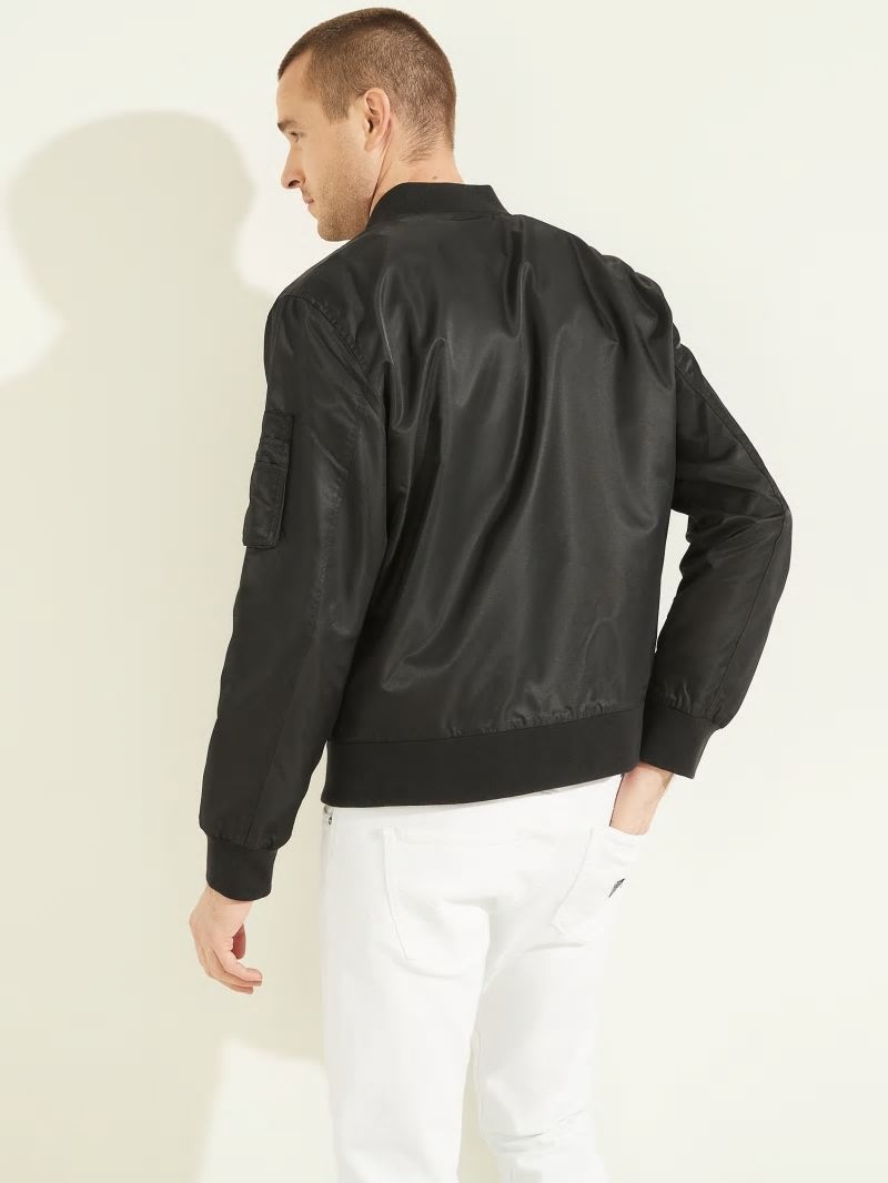 Guess Nylon Flight Jacket - Black