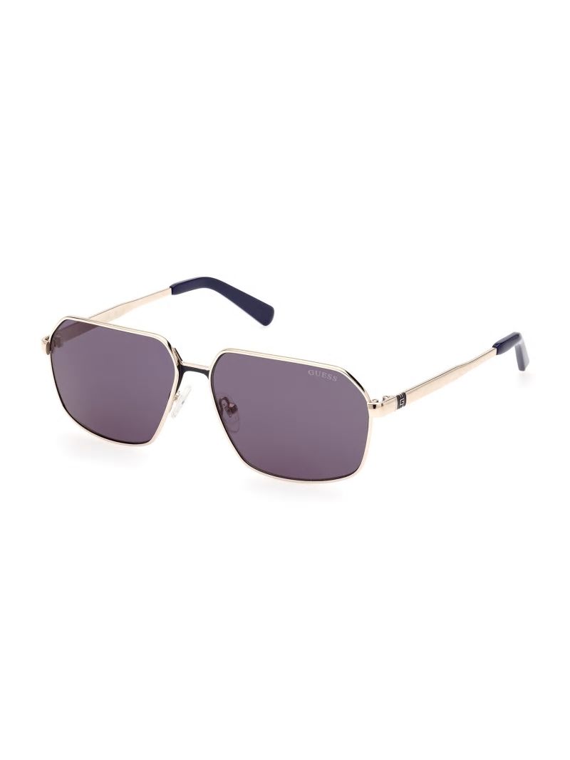 Guess Otto Navigator Metal Sunglasses - 32v Gold