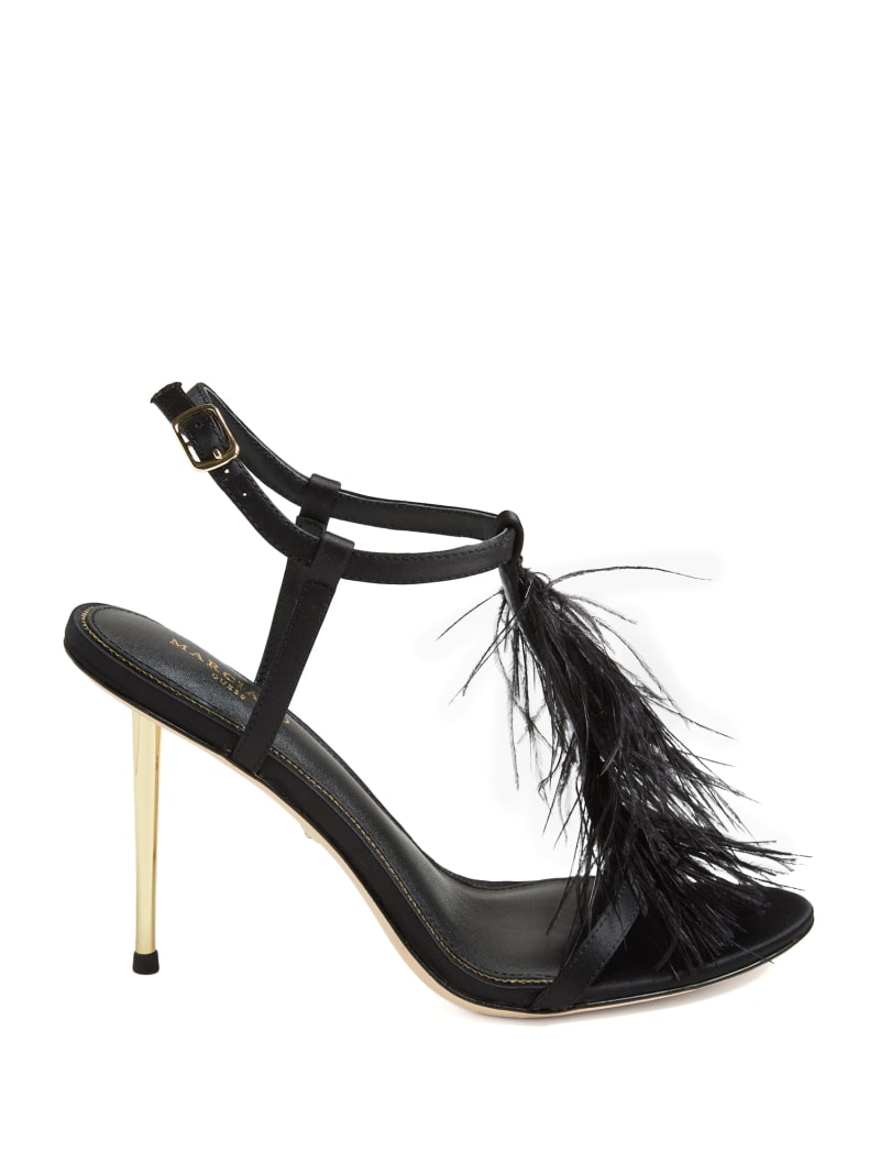 Guess Reyon Feather Satin Heel - Black