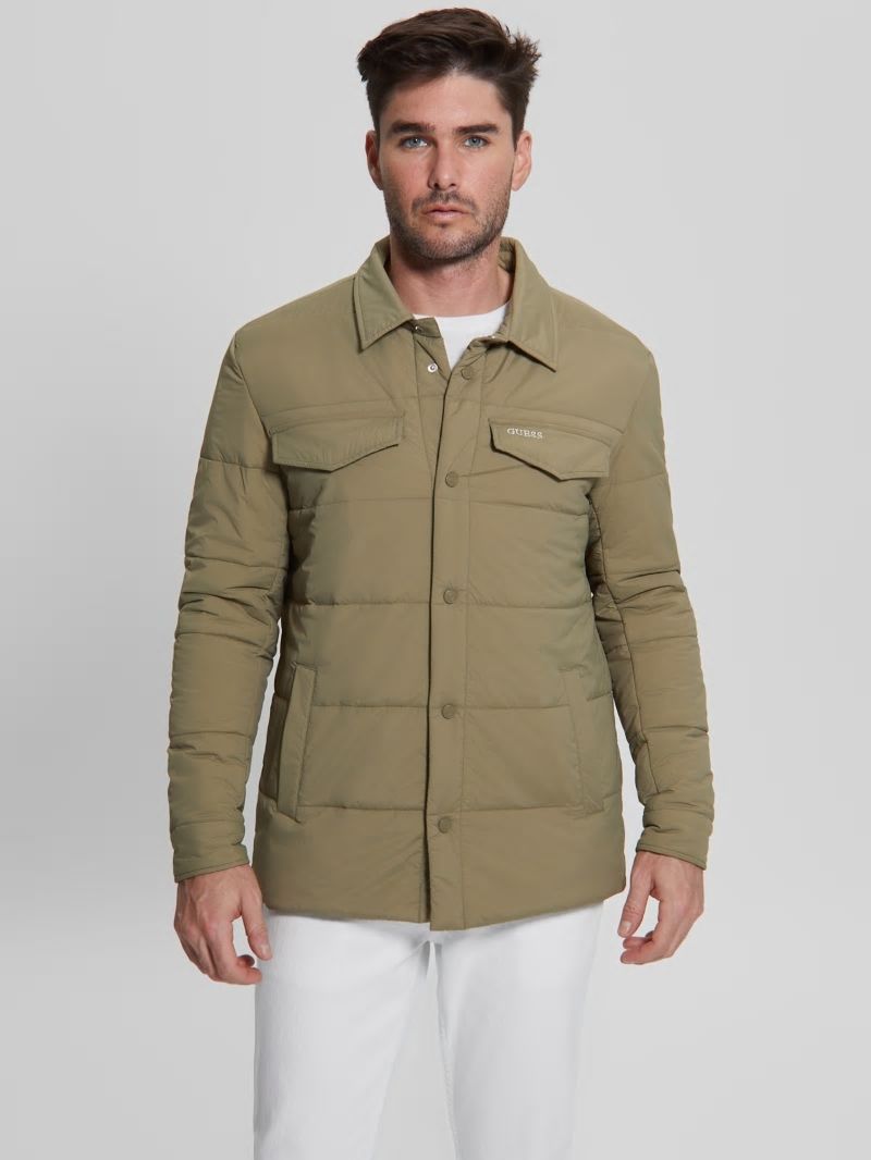 Guess Eco Quilted Shacket - Khaki Way