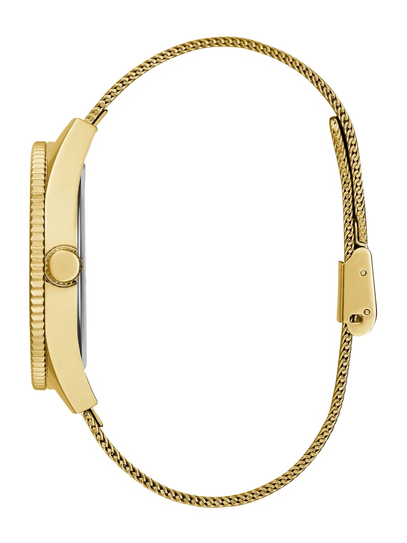 Guess Gold-Tone Mesh Analog Watch - Gold