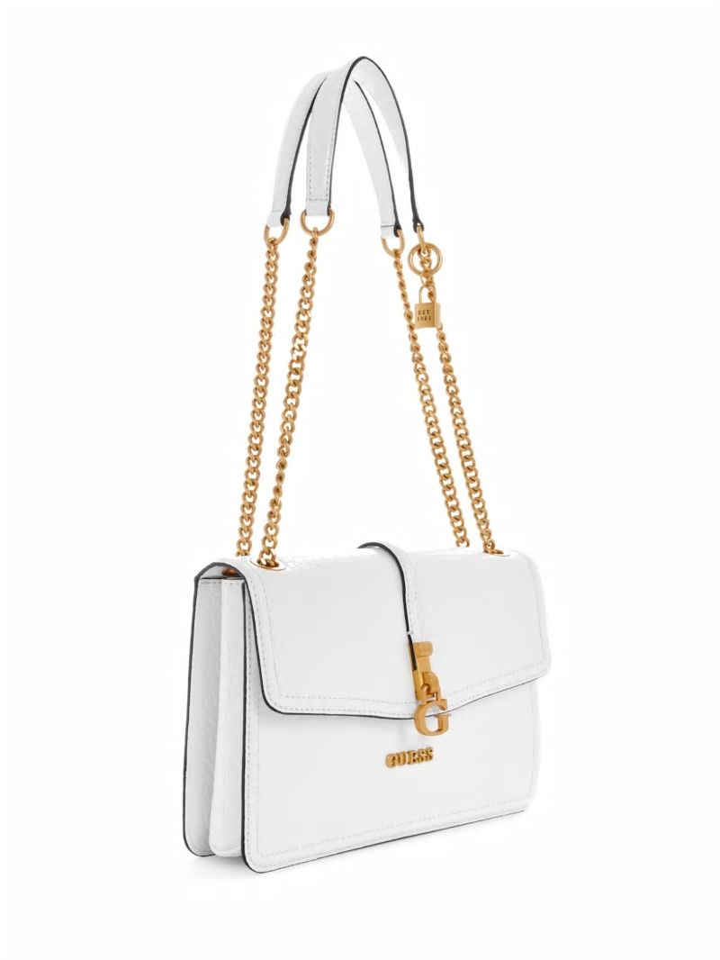 Guess James Convertible Crossbody Flap Bag - White Multi