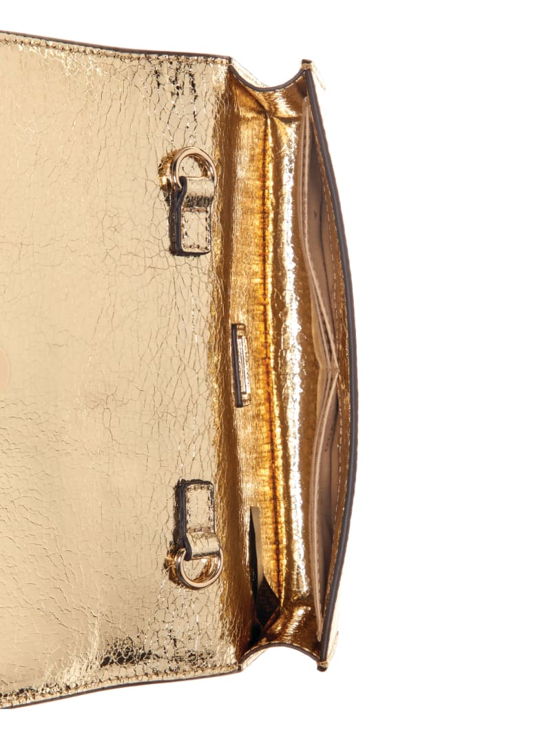 Guess Gilded Glamour Mini Crossbody Clutch - Gold