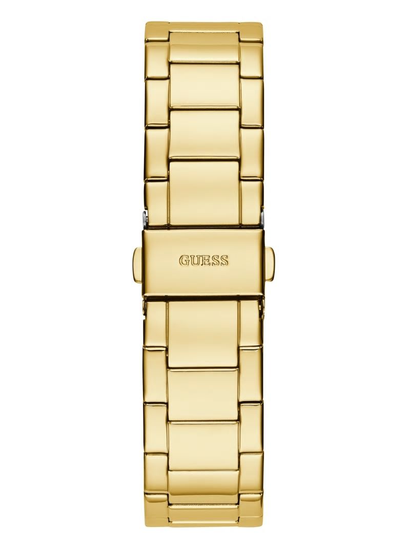 Guess Gold-Tone and Rhinestone Multifunction Watch - Gold