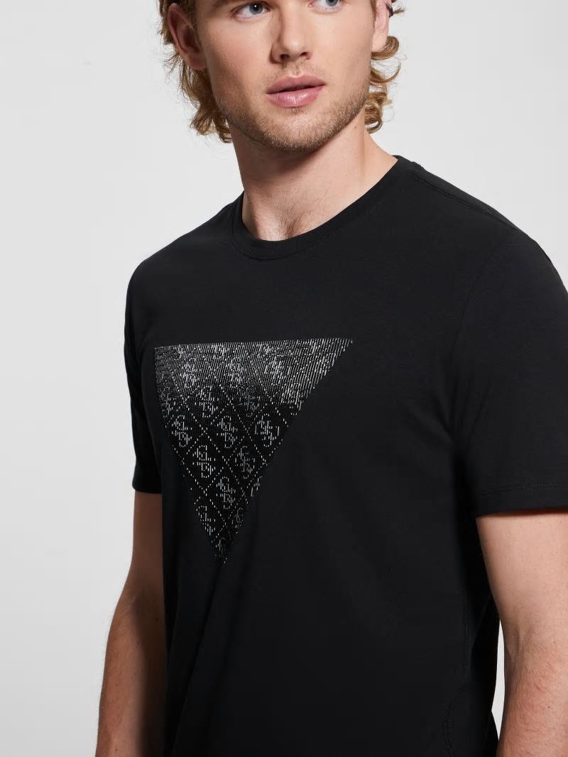 Guess Eco Triangle Crewneck Tee - Black