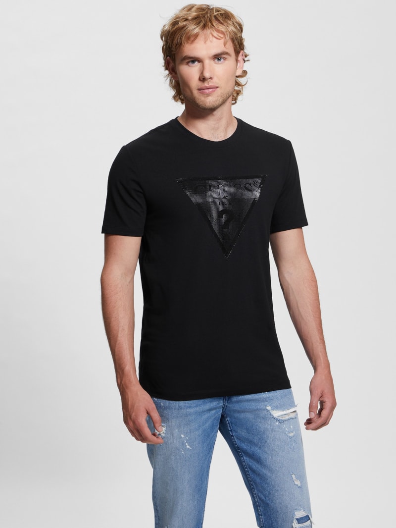 Guess Eco Triangle Crewneck Tee - Black