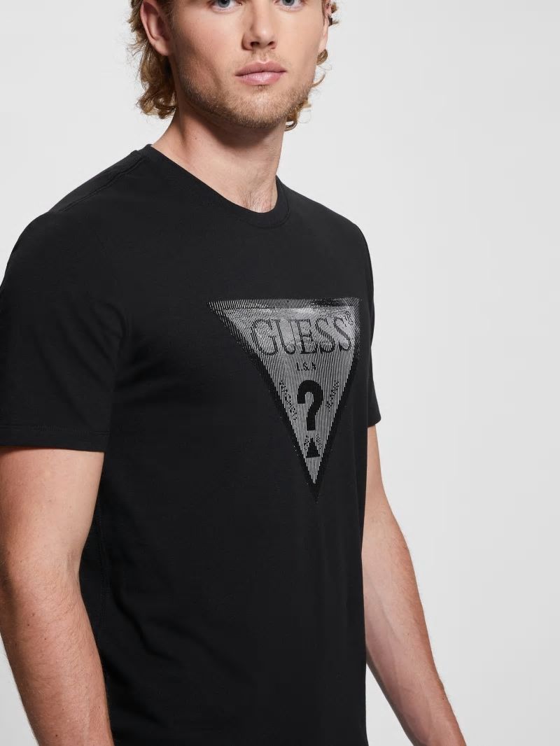 Guess Eco Triangle Crewneck Tee - Black