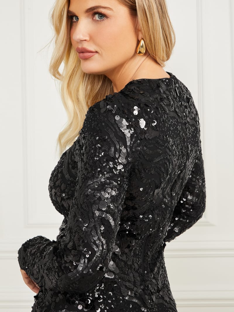 Guess Tera Sequin Dress - Jet Black Multi