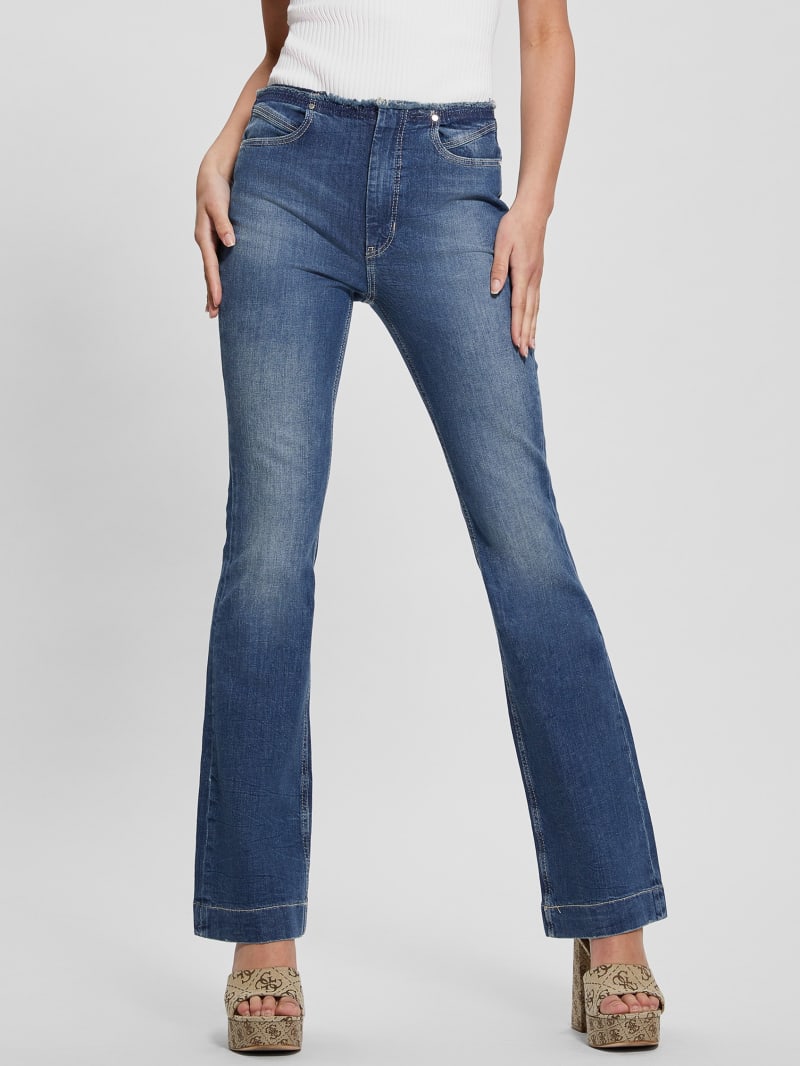 Guess Eco Pop '70s Frayed Flared Jeans - The Lima