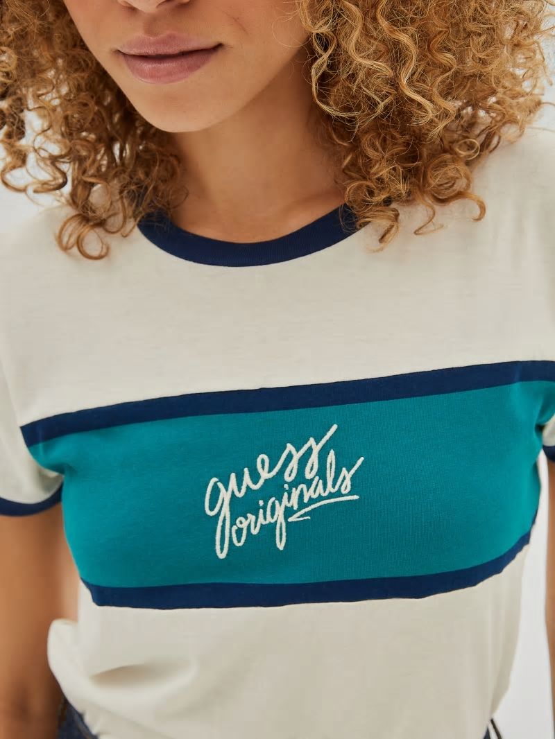 Guess GUESS Originals Ringer Baby Tee - Dove White