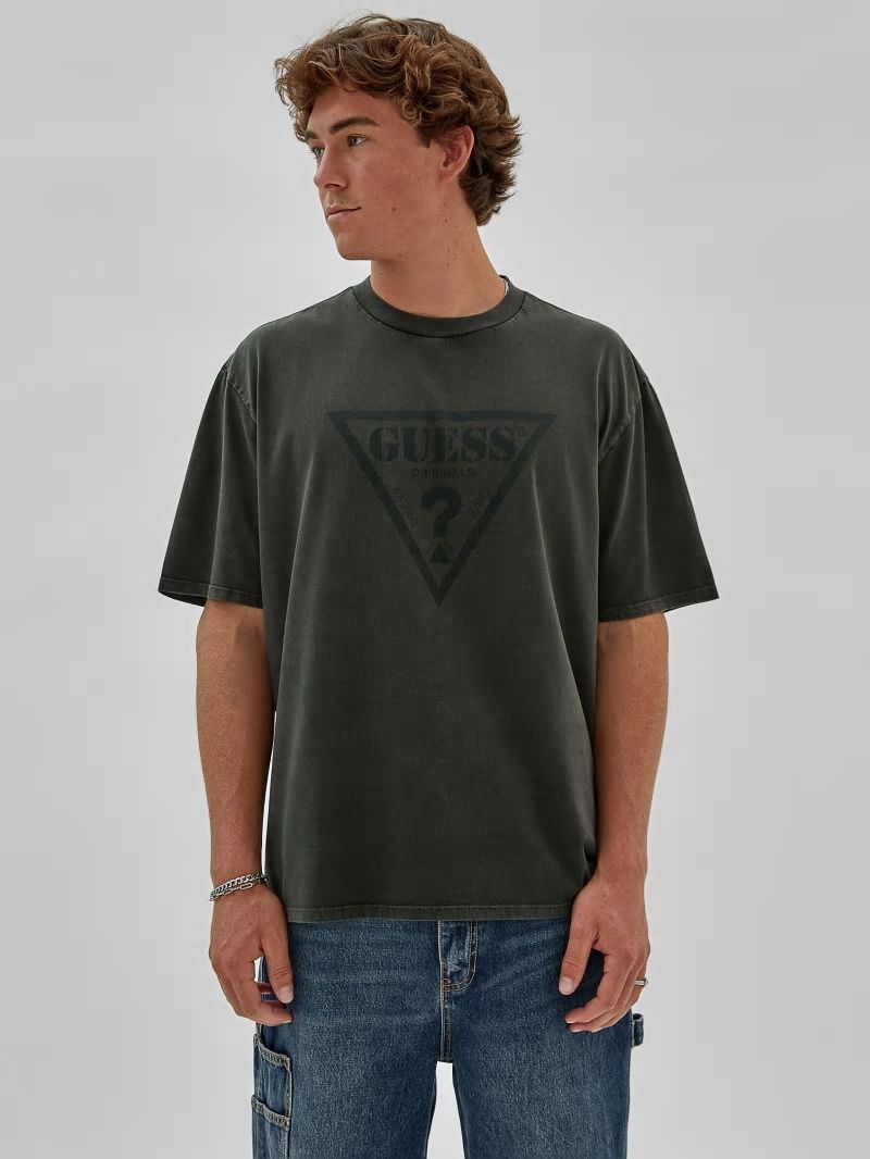 Guess GUESS Originals Triangle Tee - Green Duffel Multi