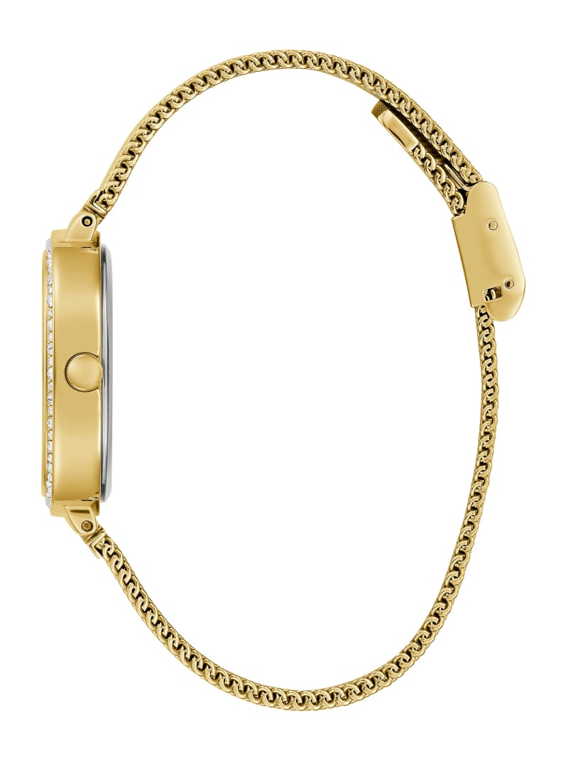 Guess Gold-Tone and Green Mesh Analog Watch - Gold