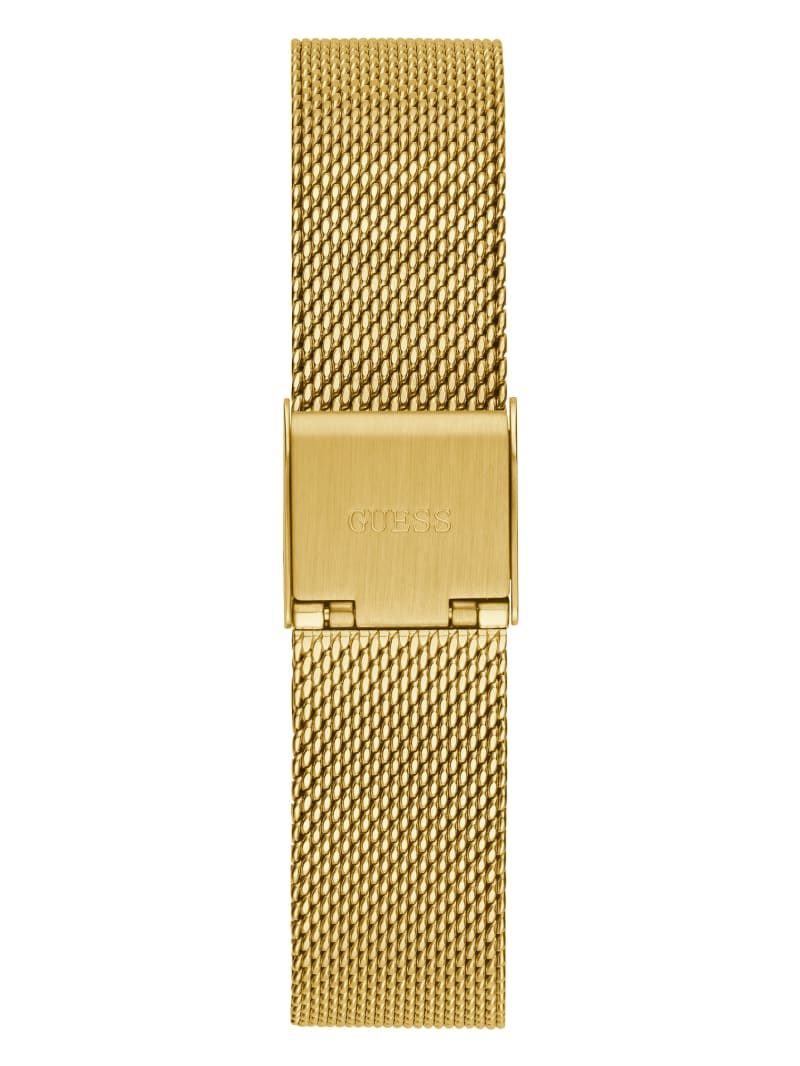 Guess Gold-Tone and Green Mesh Analog Watch - Gold